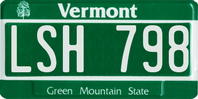 VT license plate LSH798