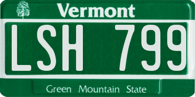 VT license plate LSH799