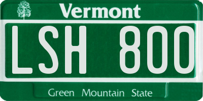 VT license plate LSH800
