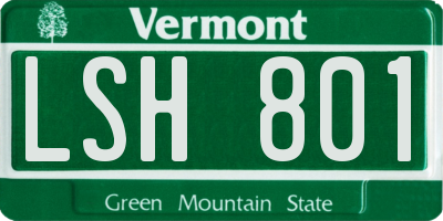 VT license plate LSH801