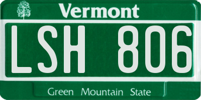 VT license plate LSH806