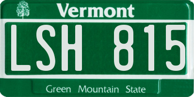 VT license plate LSH815