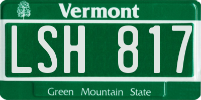 VT license plate LSH817