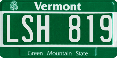 VT license plate LSH819