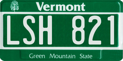 VT license plate LSH821