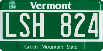 VT license plate LSH824