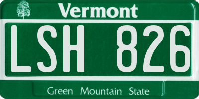 VT license plate LSH826
