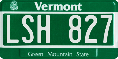 VT license plate LSH827