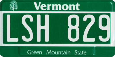 VT license plate LSH829