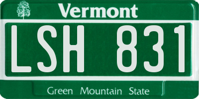 VT license plate LSH831