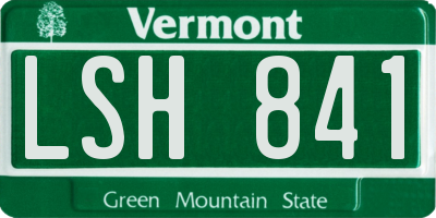 VT license plate LSH841
