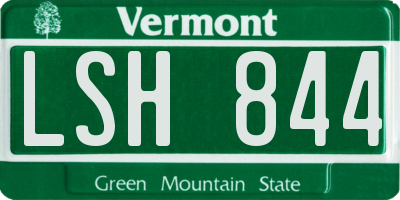 VT license plate LSH844