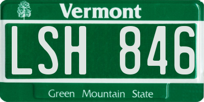 VT license plate LSH846