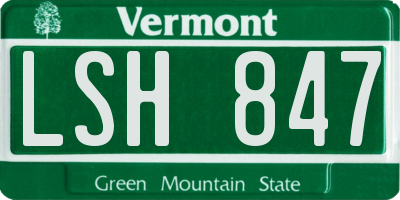 VT license plate LSH847