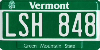 VT license plate LSH848
