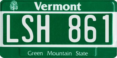 VT license plate LSH861