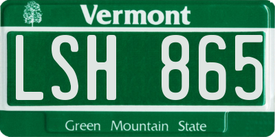 VT license plate LSH865