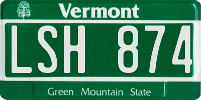VT license plate LSH874
