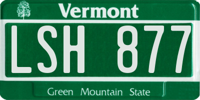 VT license plate LSH877