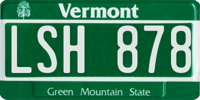 VT license plate LSH878