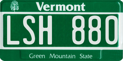 VT license plate LSH880