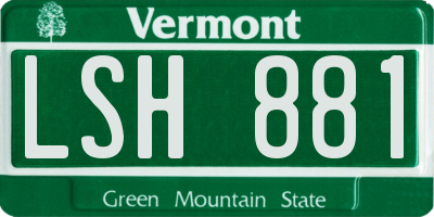 VT license plate LSH881