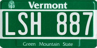 VT license plate LSH887