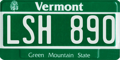 VT license plate LSH890