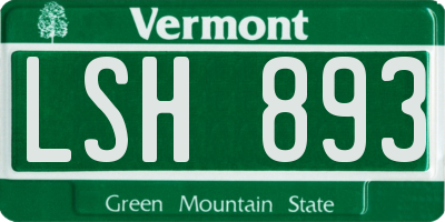 VT license plate LSH893