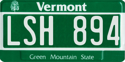 VT license plate LSH894