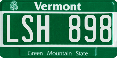 VT license plate LSH898