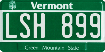 VT license plate LSH899