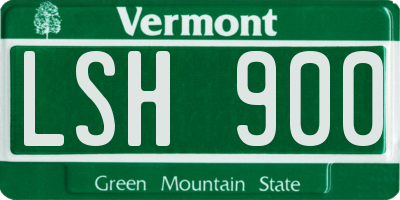 VT license plate LSH900
