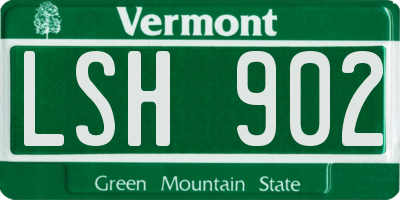 VT license plate LSH902