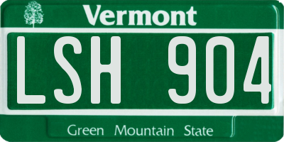 VT license plate LSH904