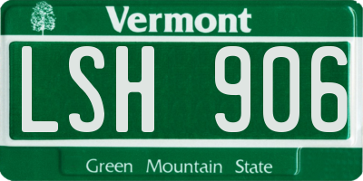 VT license plate LSH906