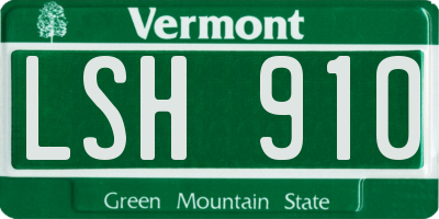 VT license plate LSH910