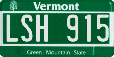 VT license plate LSH915
