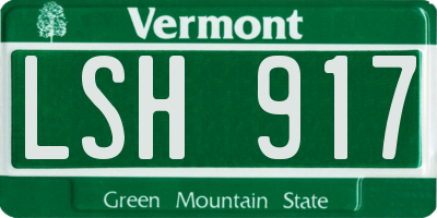VT license plate LSH917