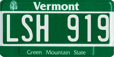 VT license plate LSH919