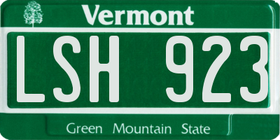 VT license plate LSH923