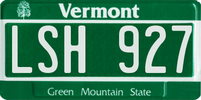 VT license plate LSH927