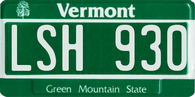 VT license plate LSH930