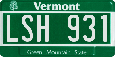 VT license plate LSH931