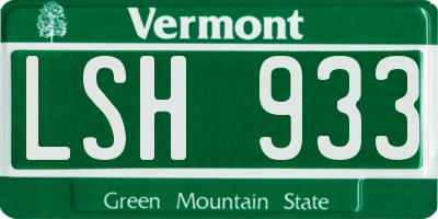VT license plate LSH933