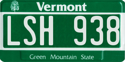 VT license plate LSH938