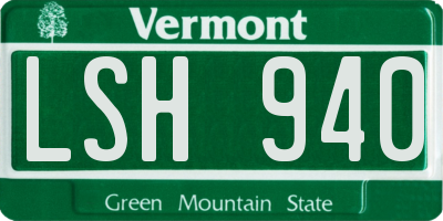 VT license plate LSH940