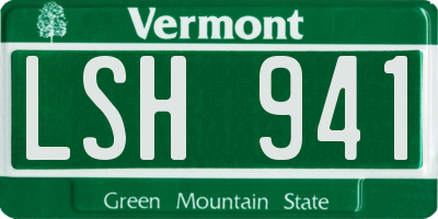VT license plate LSH941