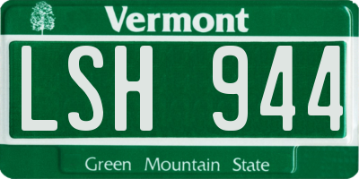 VT license plate LSH944
