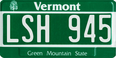 VT license plate LSH945